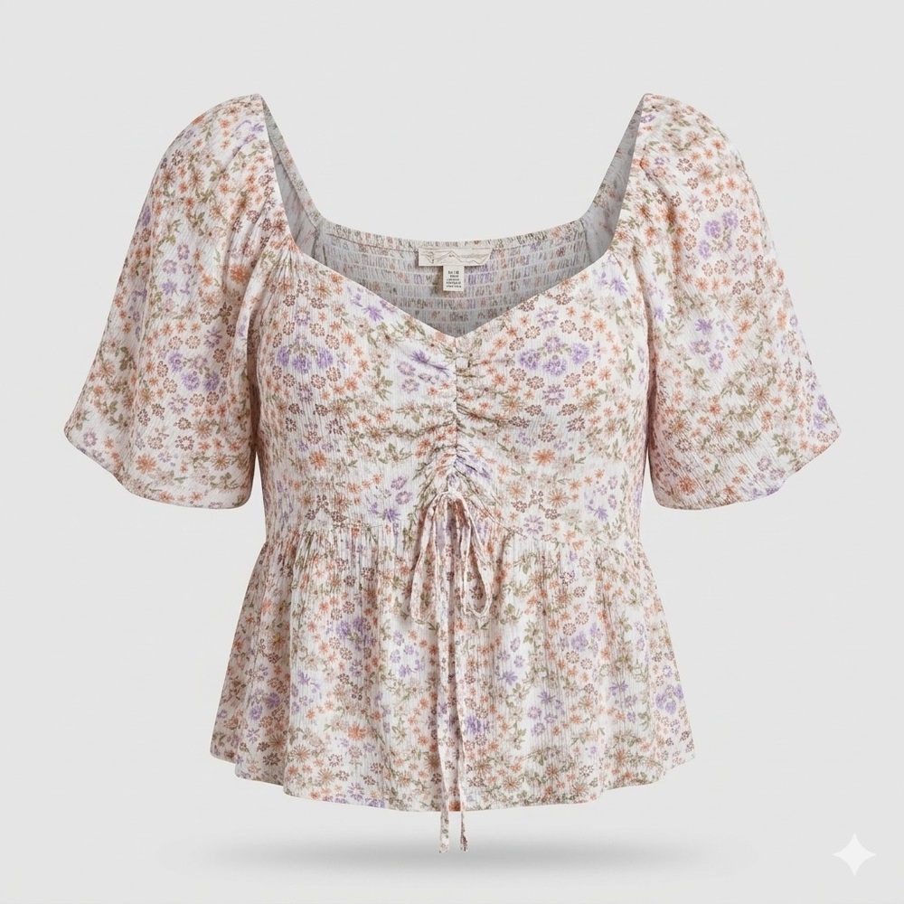 Floral Smocked Women's Blouse, prairie boho country vibe